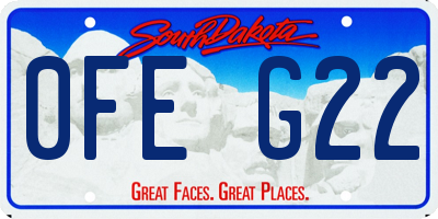SD license plate 0FEG22