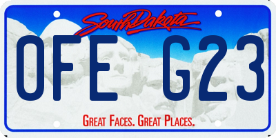 SD license plate 0FEG23