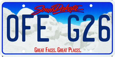 SD license plate 0FEG26