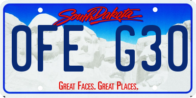 SD license plate 0FEG30