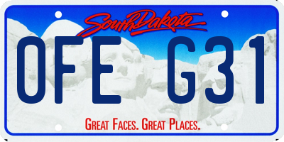 SD license plate 0FEG31