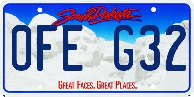 SD license plate 0FEG32