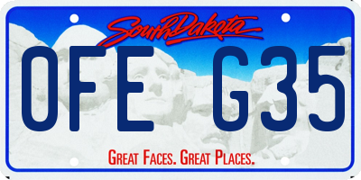 SD license plate 0FEG35
