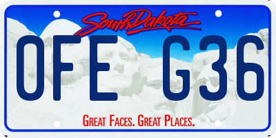 SD license plate 0FEG36