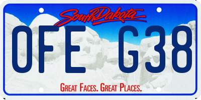 SD license plate 0FEG38