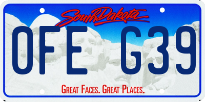 SD license plate 0FEG39