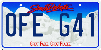 SD license plate 0FEG41