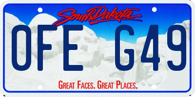 SD license plate 0FEG49