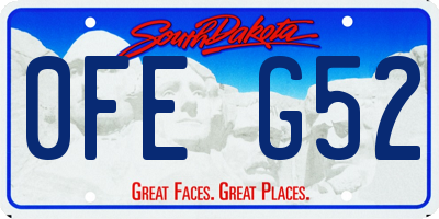 SD license plate 0FEG52
