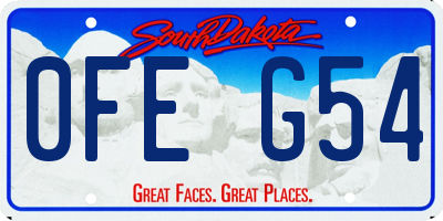 SD license plate 0FEG54