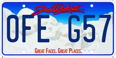 SD license plate 0FEG57