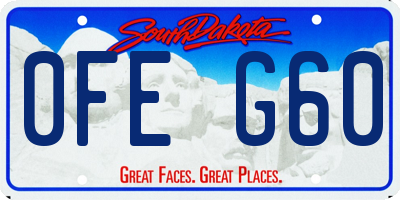 SD license plate 0FEG60