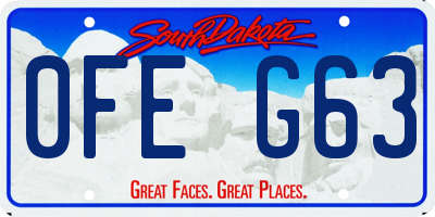 SD license plate 0FEG63