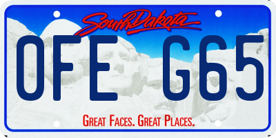 SD license plate 0FEG65