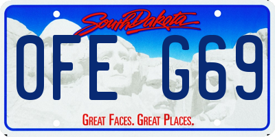SD license plate 0FEG69