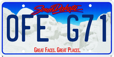 SD license plate 0FEG71