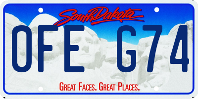 SD license plate 0FEG74