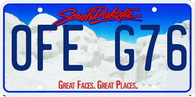 SD license plate 0FEG76