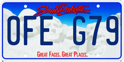 SD license plate 0FEG79