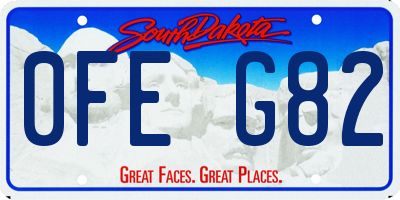 SD license plate 0FEG82