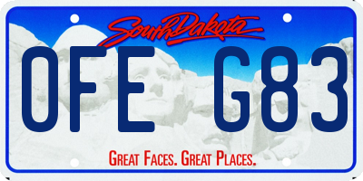 SD license plate 0FEG83