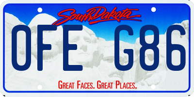 SD license plate 0FEG86