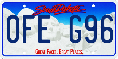 SD license plate 0FEG96
