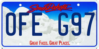 SD license plate 0FEG97