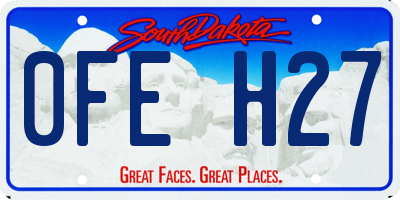 SD license plate 0FEH27