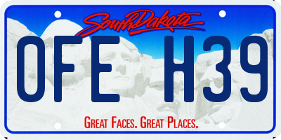 SD license plate 0FEH39
