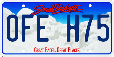 SD license plate 0FEH75