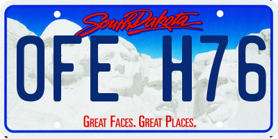 SD license plate 0FEH76