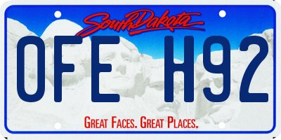 SD license plate 0FEH92
