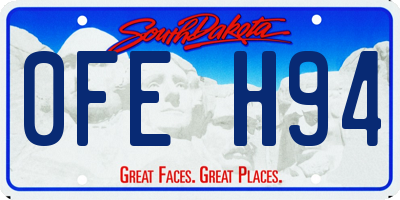 SD license plate 0FEH94
