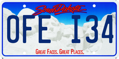 SD license plate 0FEI34