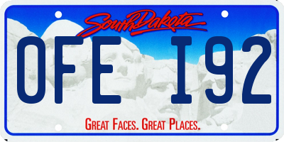 SD license plate 0FEI92