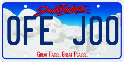 SD license plate 0FEJ00