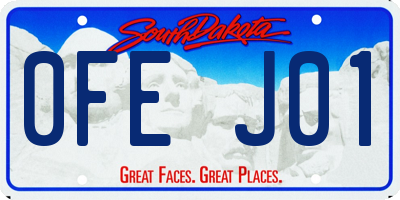 SD license plate 0FEJ01