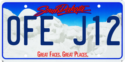SD license plate 0FEJ12