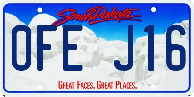 SD license plate 0FEJ16