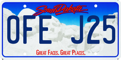 SD license plate 0FEJ25