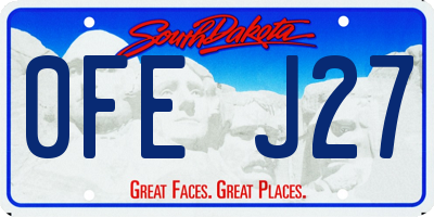 SD license plate 0FEJ27