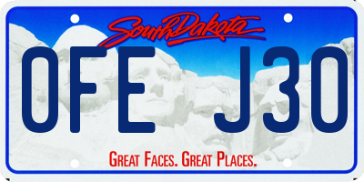 SD license plate 0FEJ30