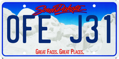 SD license plate 0FEJ31