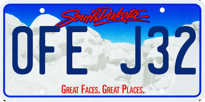SD license plate 0FEJ32