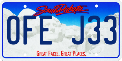 SD license plate 0FEJ33