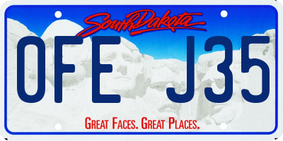 SD license plate 0FEJ35