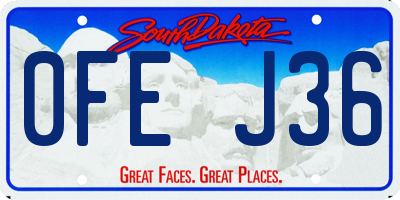 SD license plate 0FEJ36