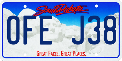 SD license plate 0FEJ38