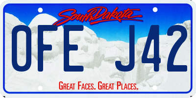 SD license plate 0FEJ42